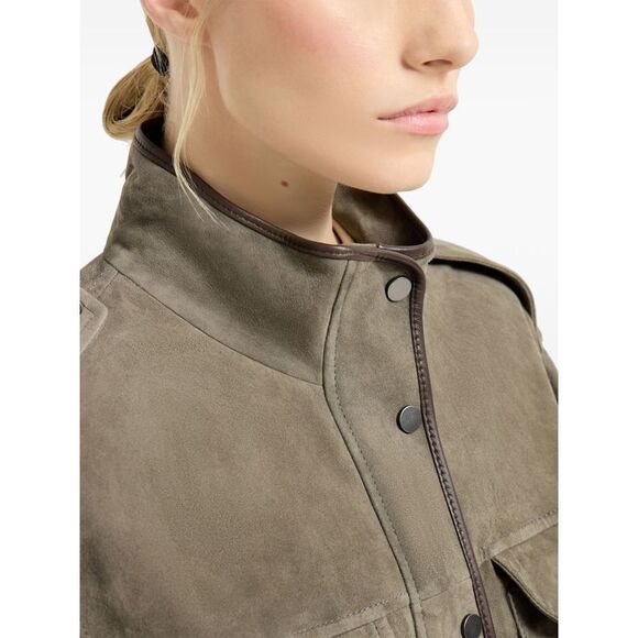 Brunello Cucinelli Women Leather Jacket - Picture 4 of 5